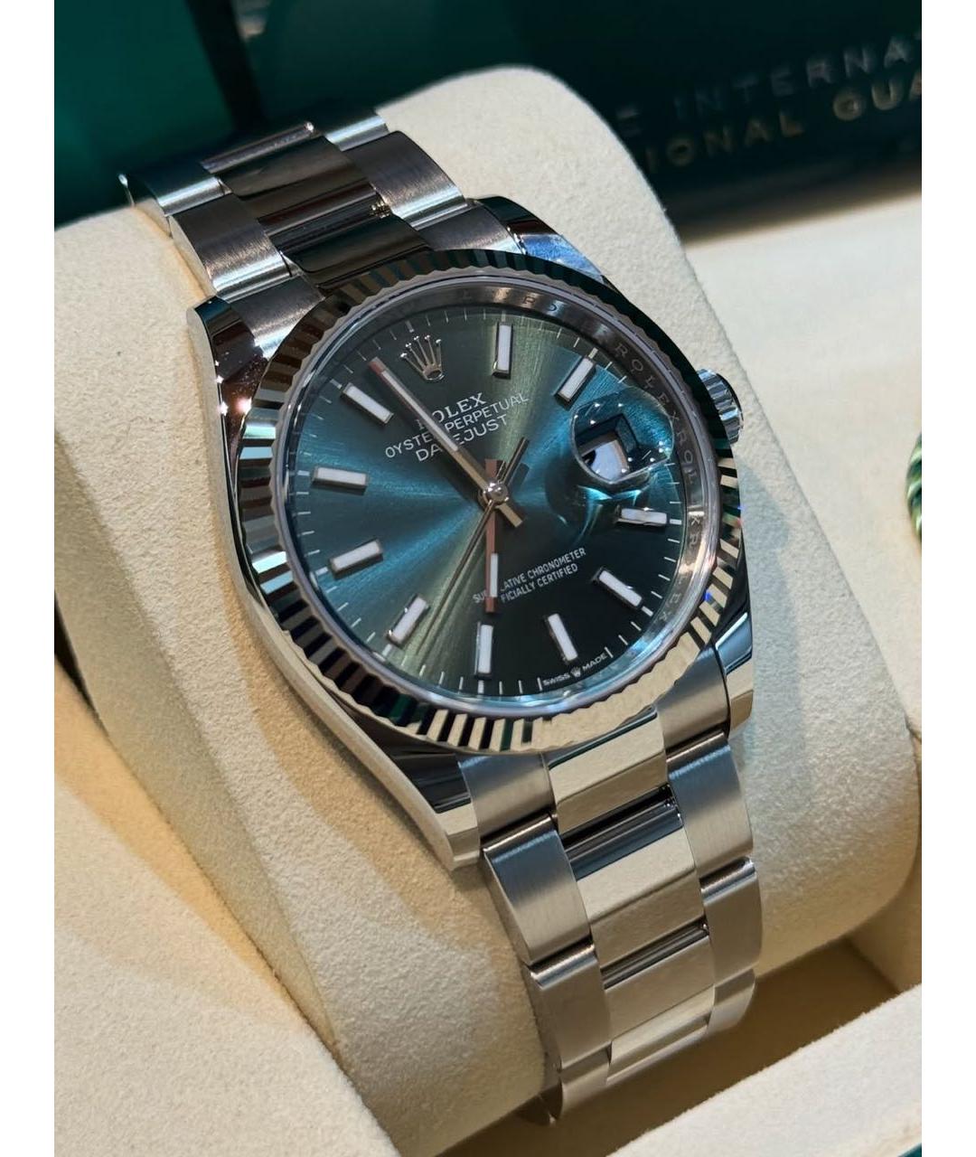 ROLEX Зеленые часы, фото 4