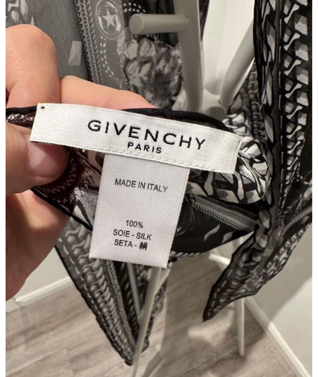 GIVENCHY Черный шелковый платок, фото 2