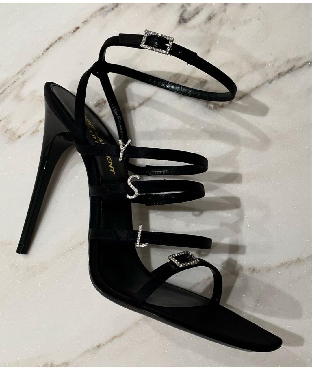SAINT LAURENT Черные босоножки, фото 2