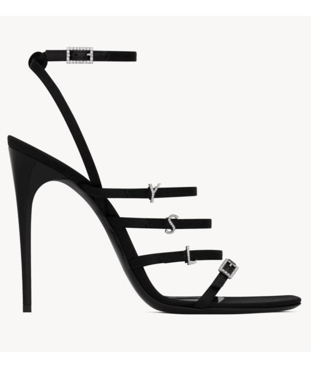 SAINT LAURENT Черные босоножки, фото 7