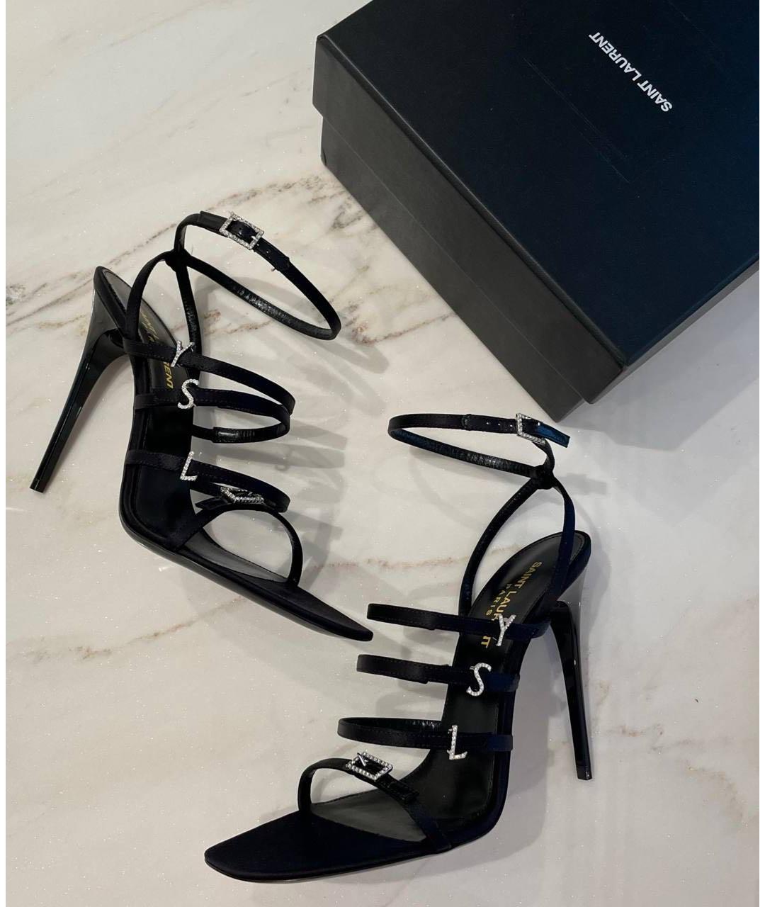 SAINT LAURENT Черные босоножки, фото 4