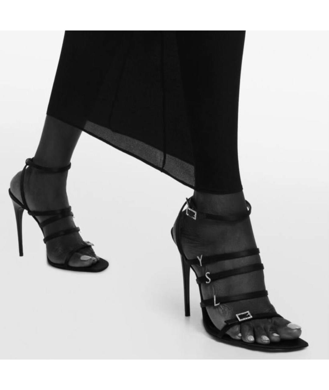SAINT LAURENT Черные босоножки, фото 3