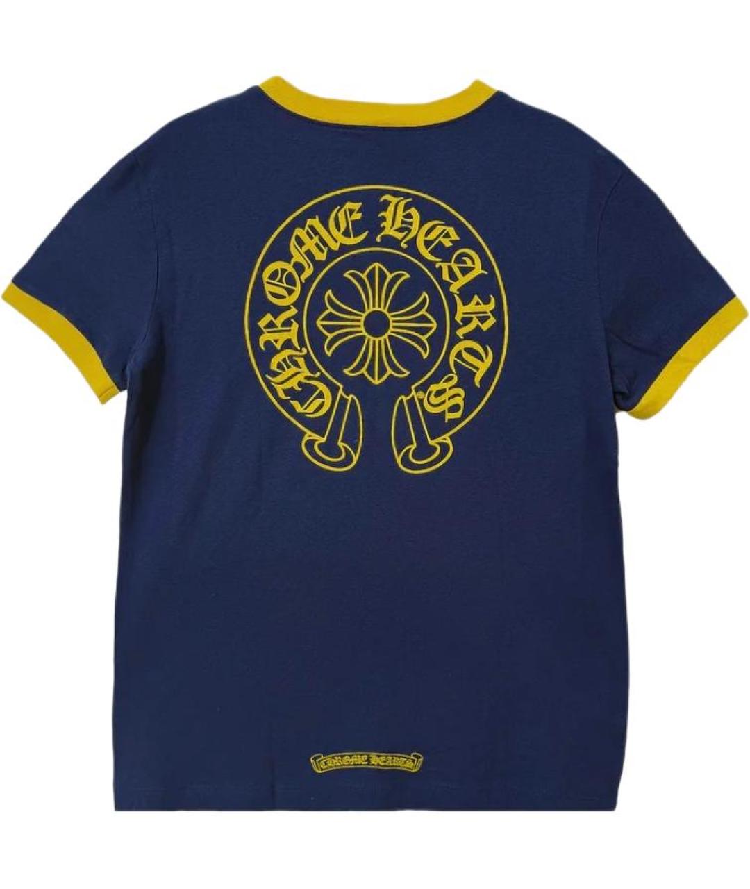 CHROME HEARTS Темно-синяя хлопковая футболка, фото 2
