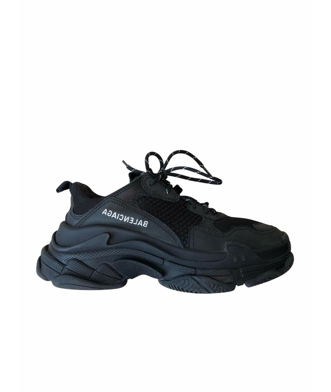 BALENCIAGA Черные текстильные кроссовки, фото 1