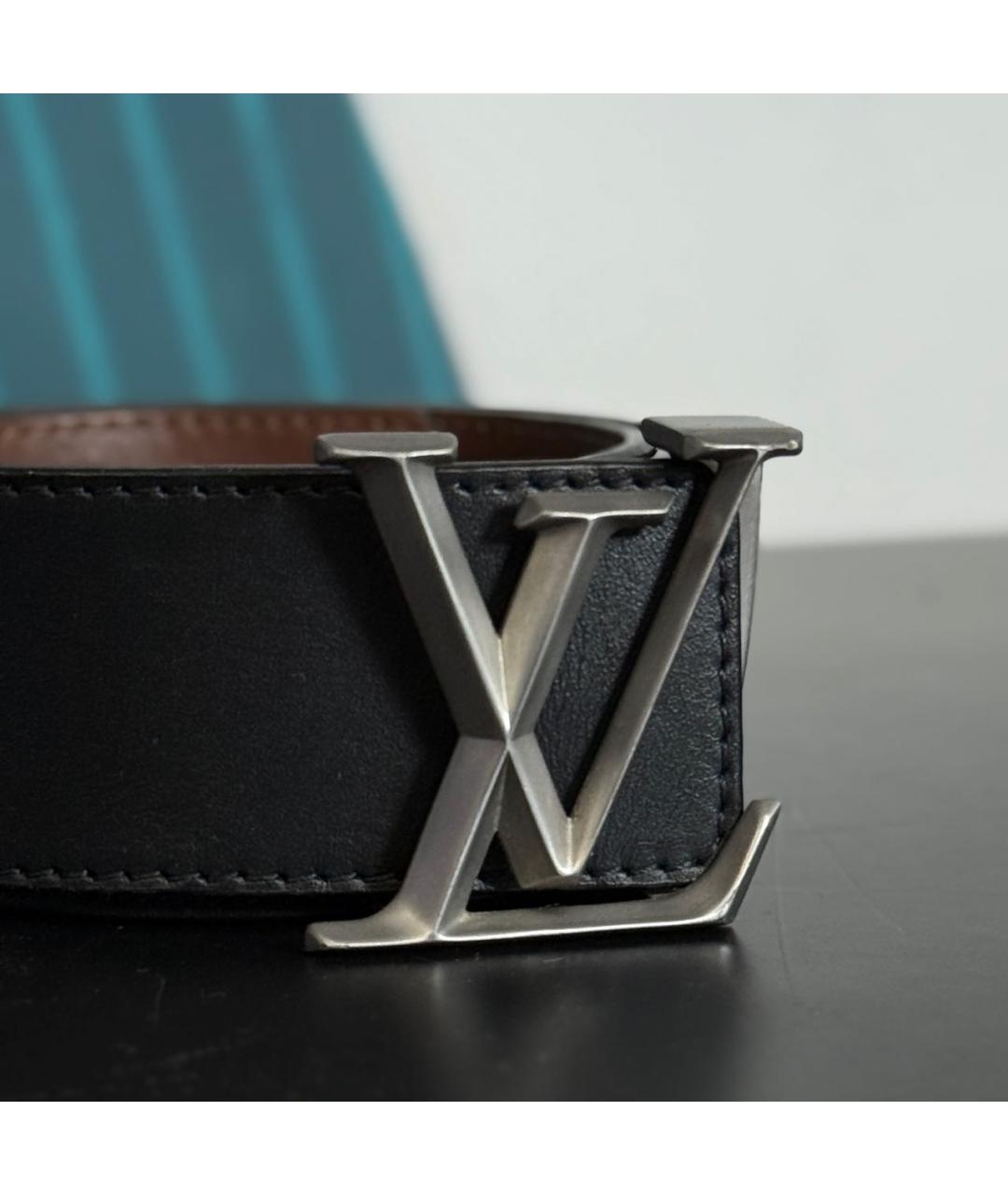 LOUIS VUITTON Черный кожаный ремень, фото 3
