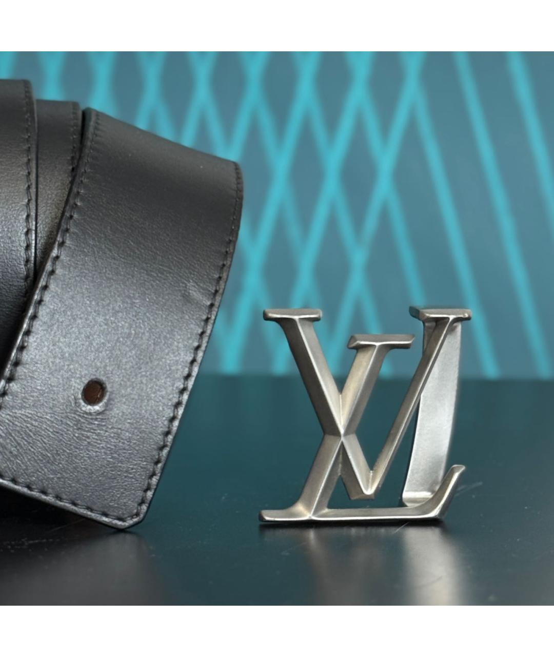 LOUIS VUITTON Черный кожаный ремень, фото 7