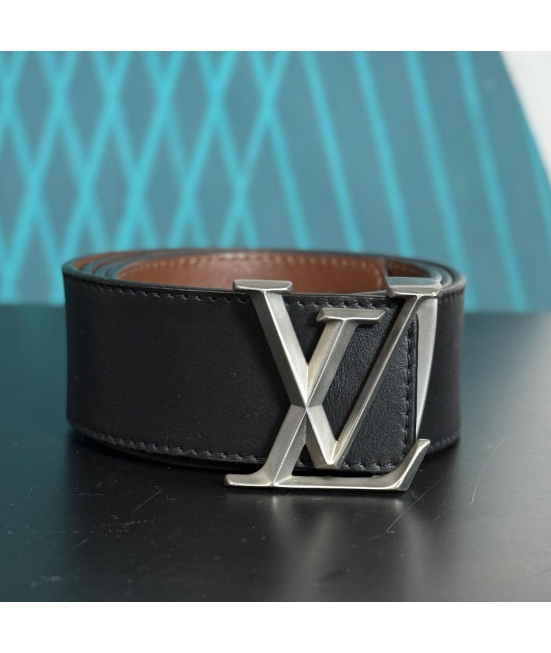 LOUIS VUITTON Черный кожаный ремень, фото 8
