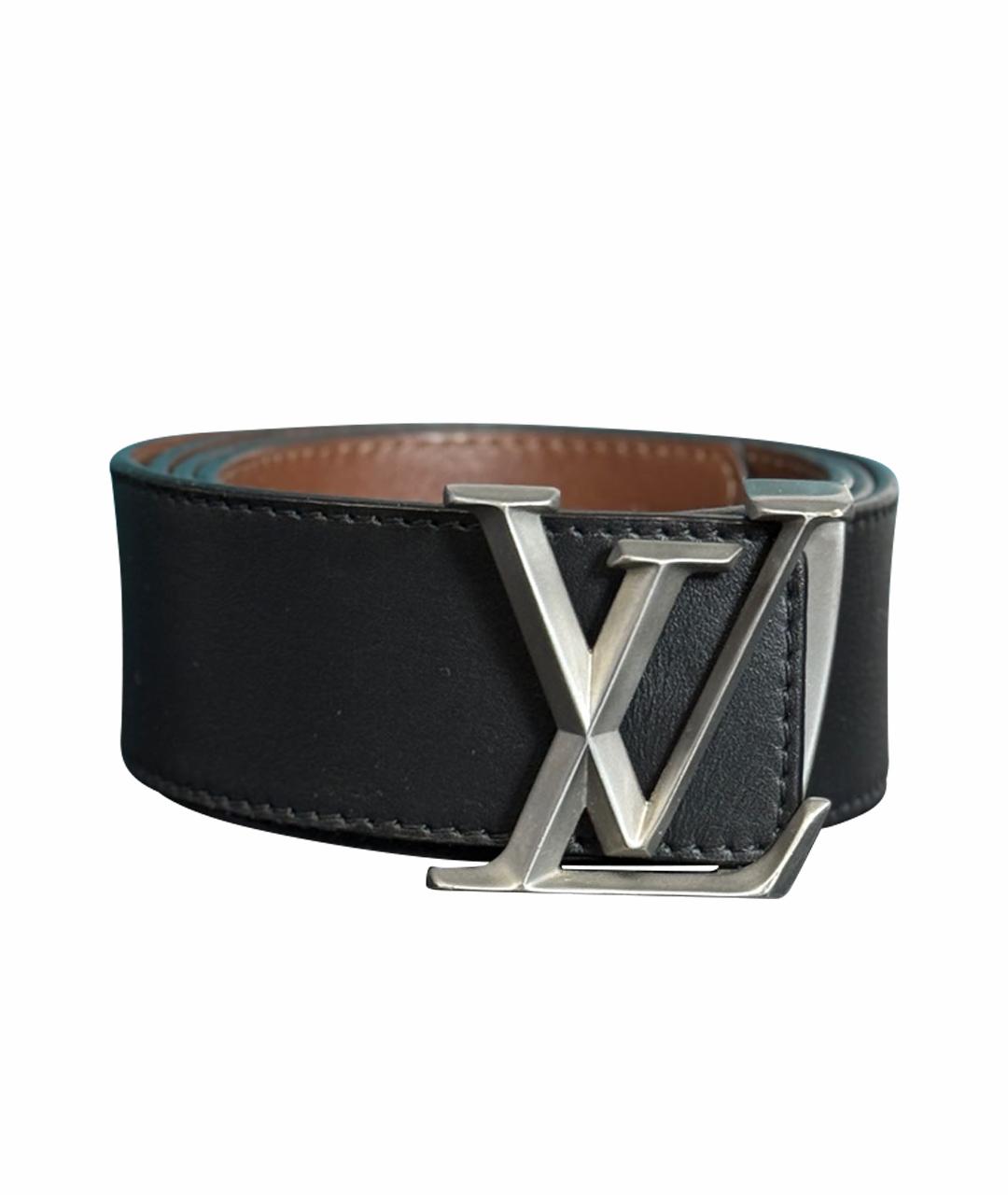 LOUIS VUITTON Черный кожаный ремень, фото 1