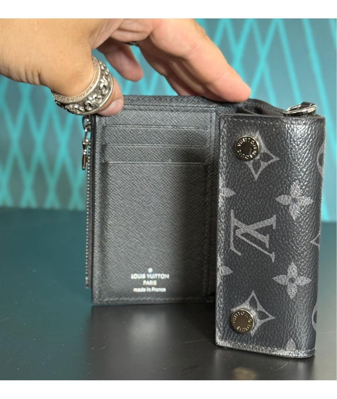 LOUIS VUITTON Антрацитовый кошелек, фото 3