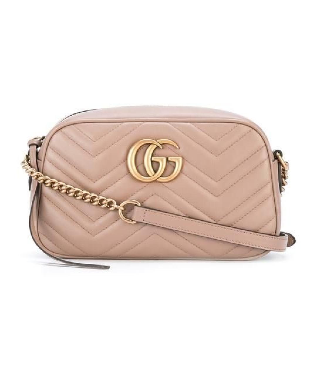 GUCCI Бежевая кожаная сумка через плечо, фото 1
