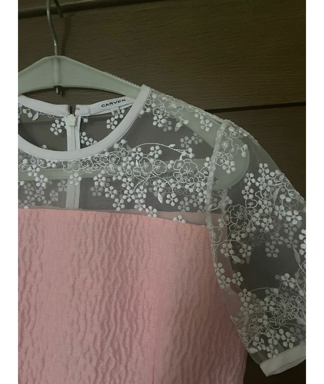 CARVEN Розовое полиэстеровое повседневное платье, фото 3