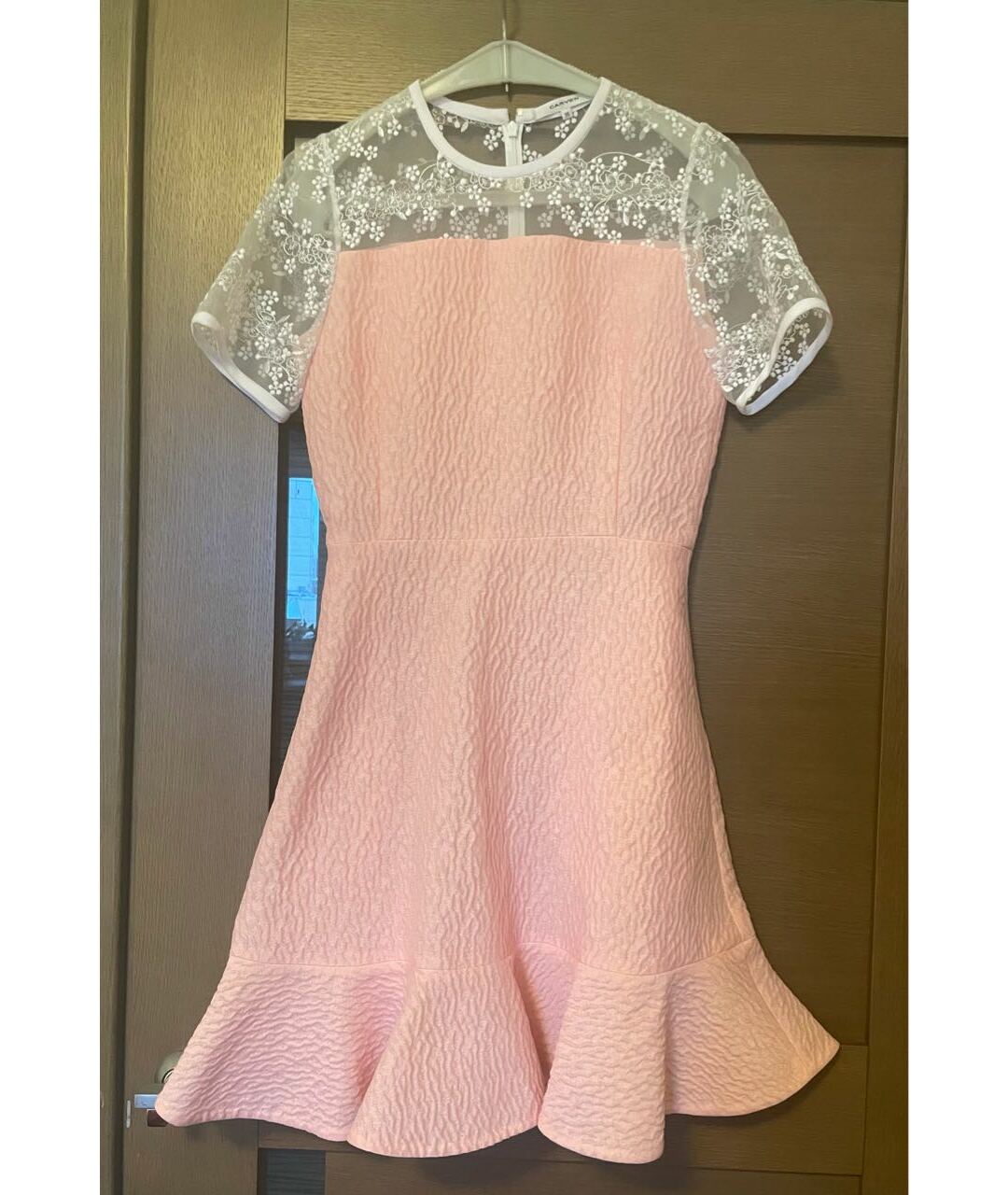 CARVEN Розовое полиэстеровое повседневное платье, фото 6