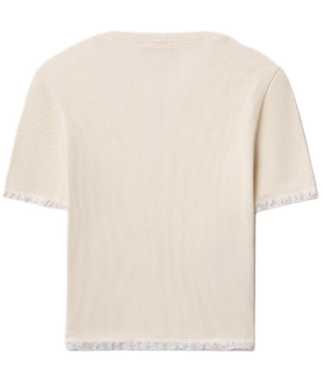 MIU MIU Белая хлопковая футболка, фото 2