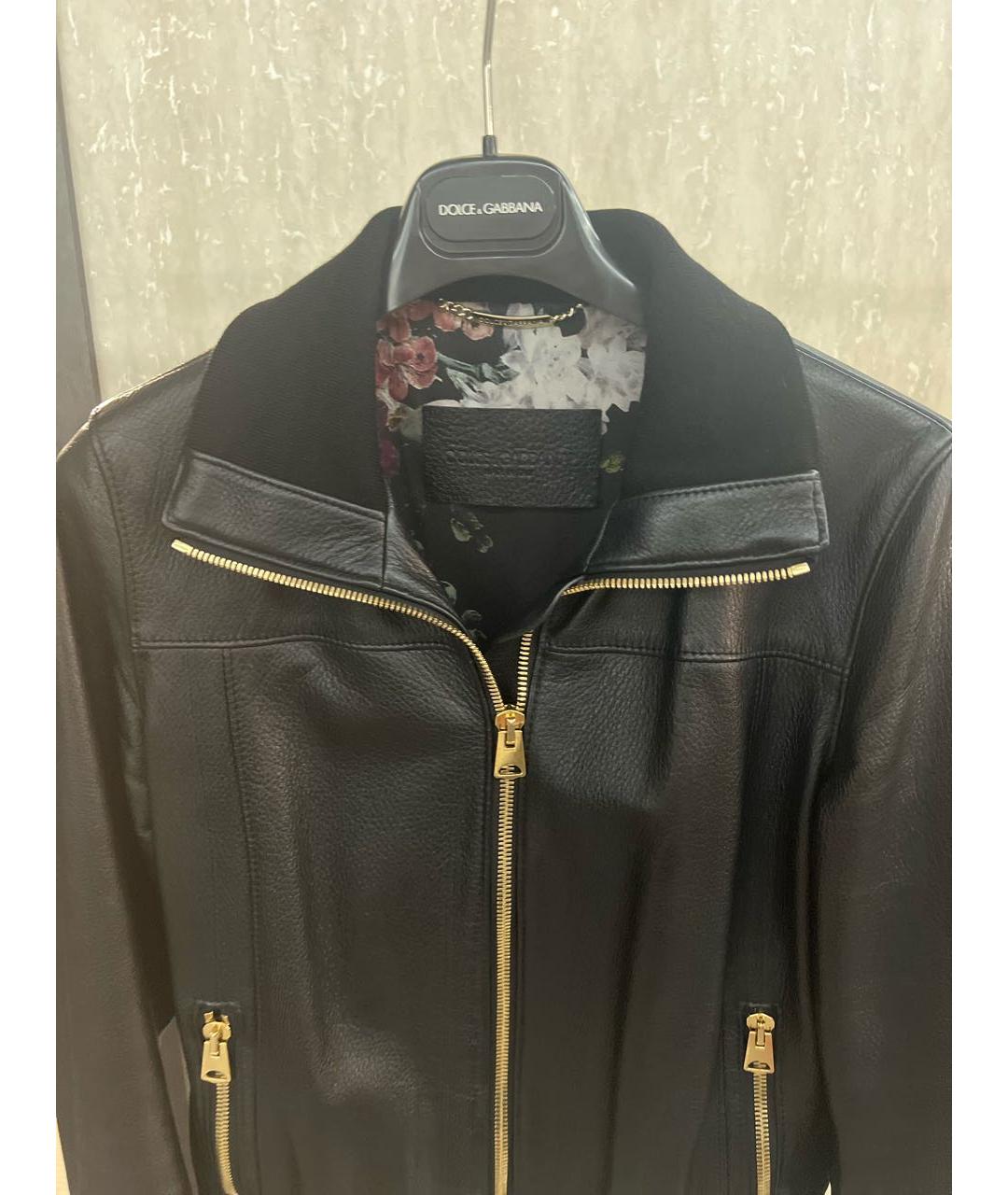 DOLCE&GABBANA Черная кожаная куртка, фото 4