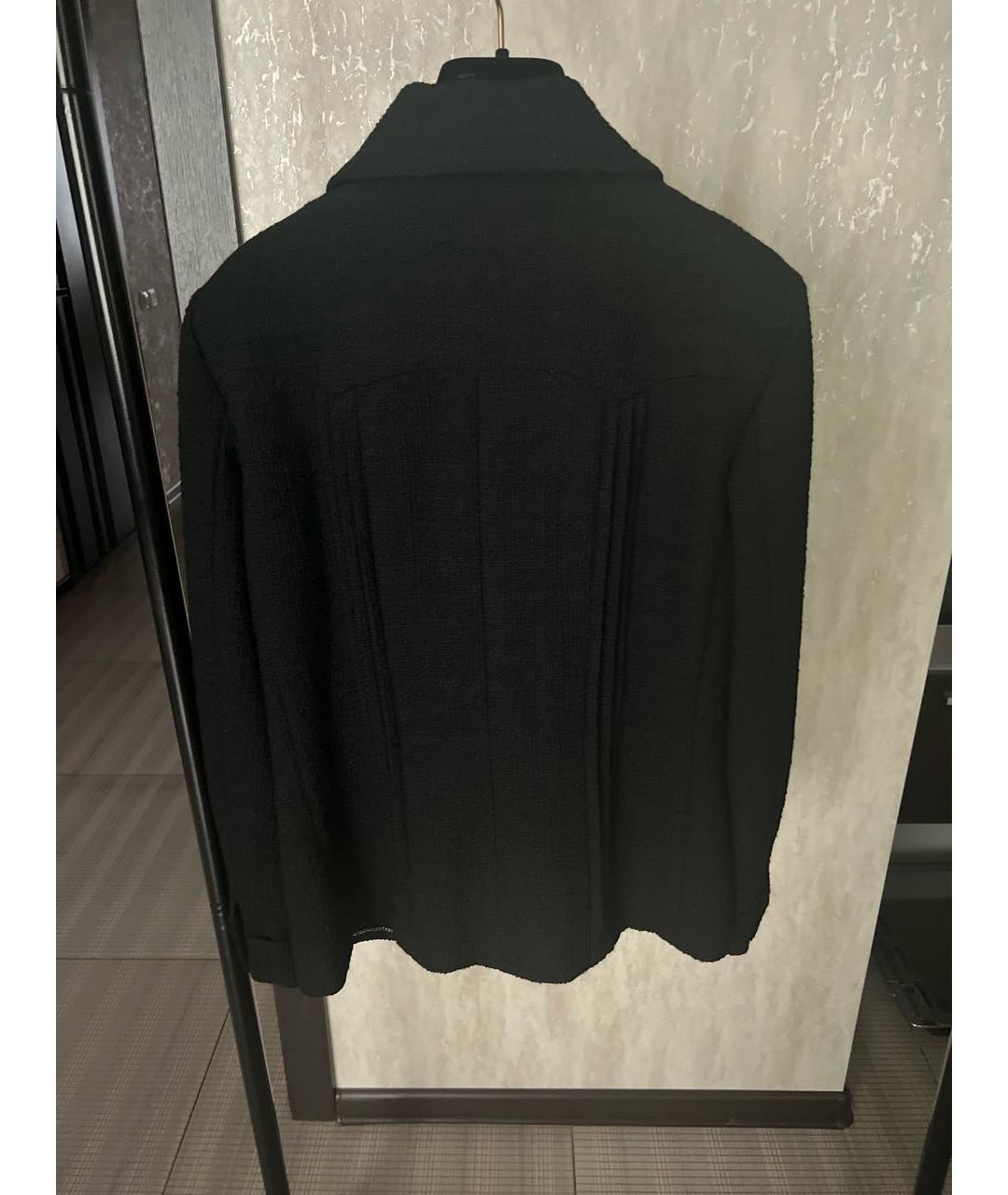 CHANEL Черный шерстяной жакет/пиджак, фото 2