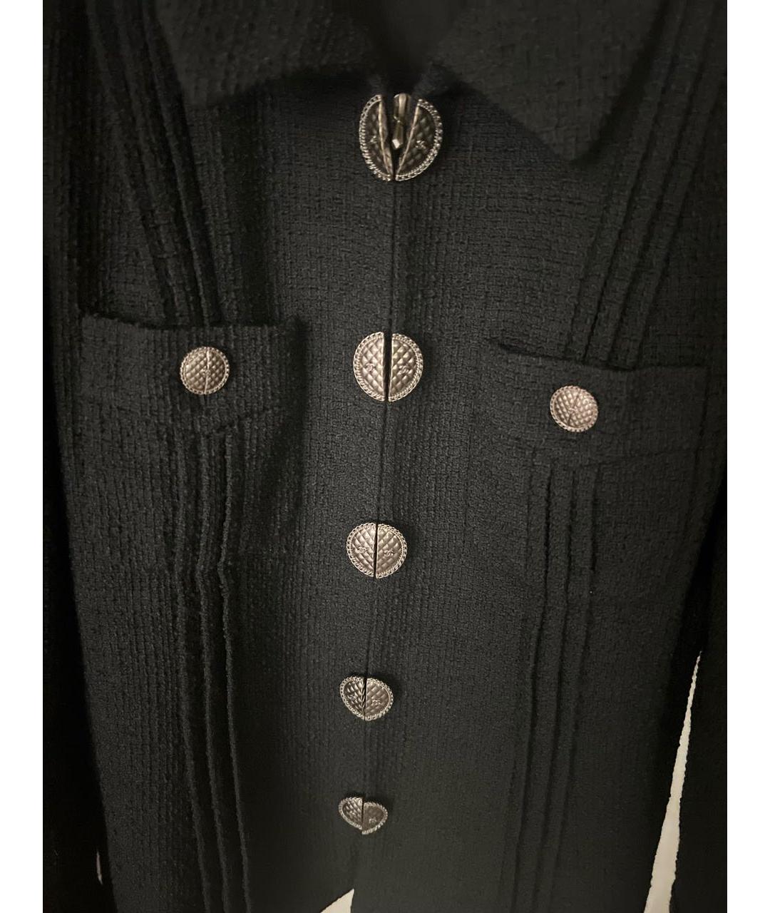 CHANEL Черный шерстяной жакет/пиджак, фото 4