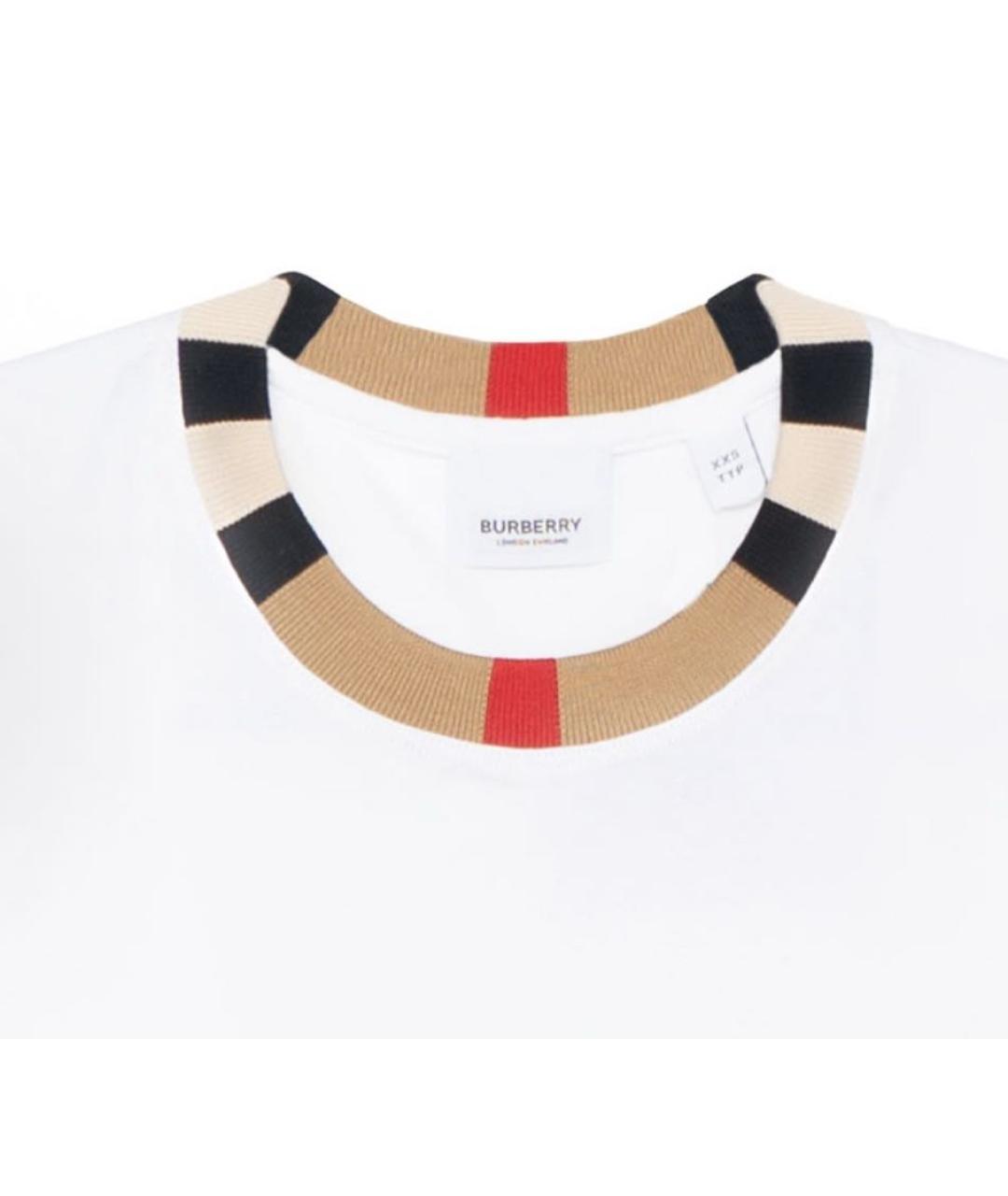 BURBERRY Белая хлопковая футболка, фото 2