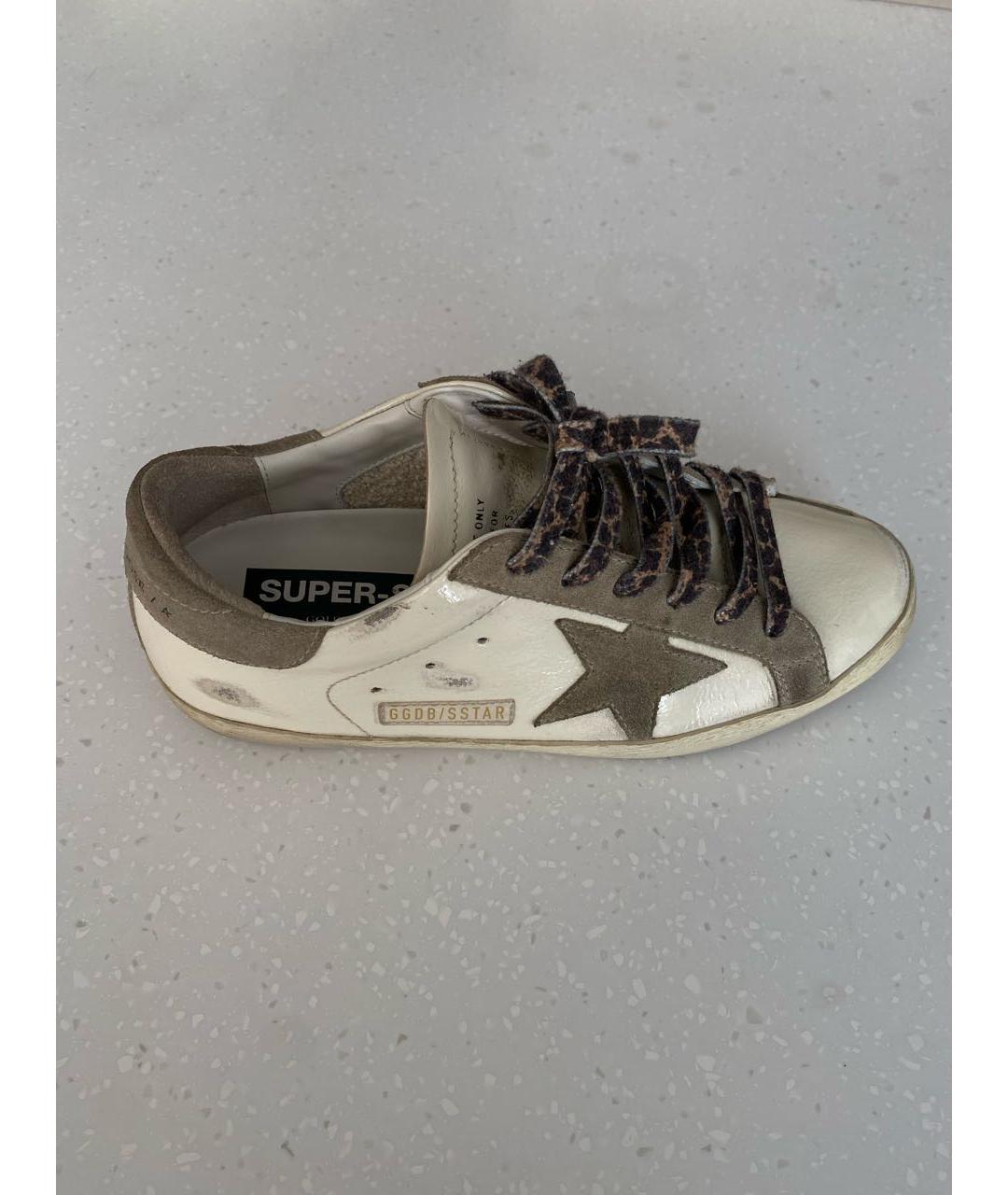 GOLDEN GOOSE DELUXE BRAND Бежевые кожаные кеды, фото 7