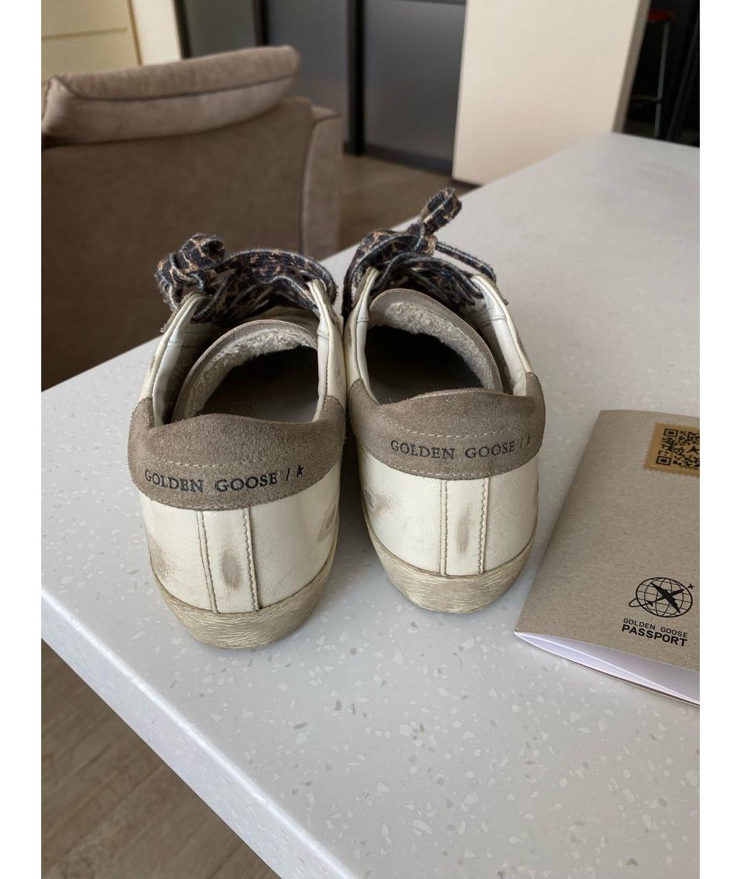 GOLDEN GOOSE DELUXE BRAND Бежевые кожаные кеды, фото 4
