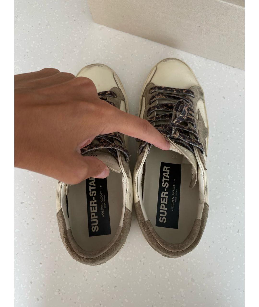 GOLDEN GOOSE DELUXE BRAND Бежевые кожаные кеды, фото 3