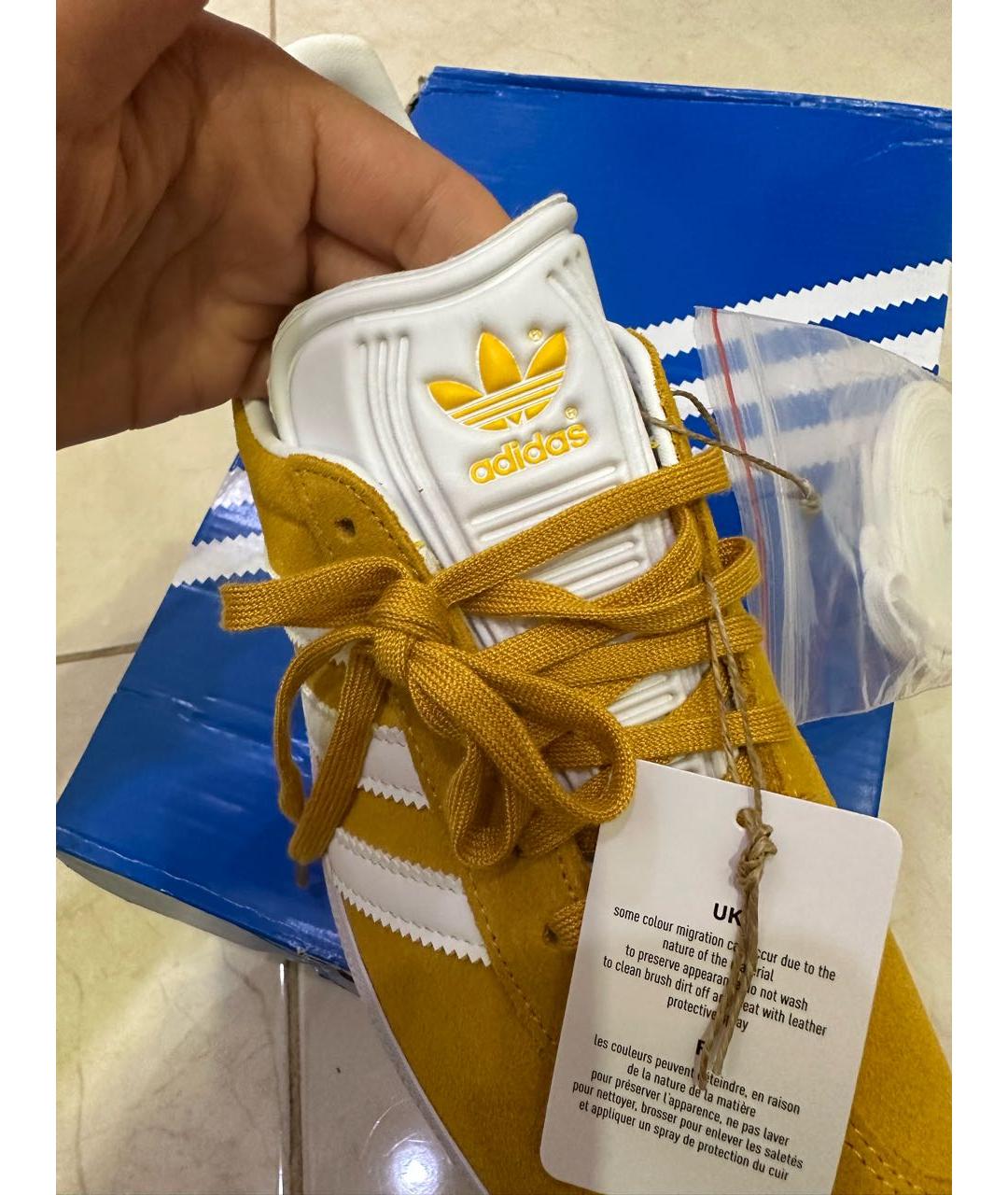ADIDAS Горчичные замшевые кеды, фото 4