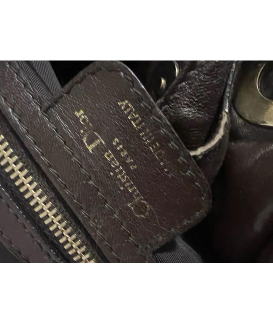 CHRISTIAN DIOR Фиолетовая кожаная сумка с короткими ручками, фото 8