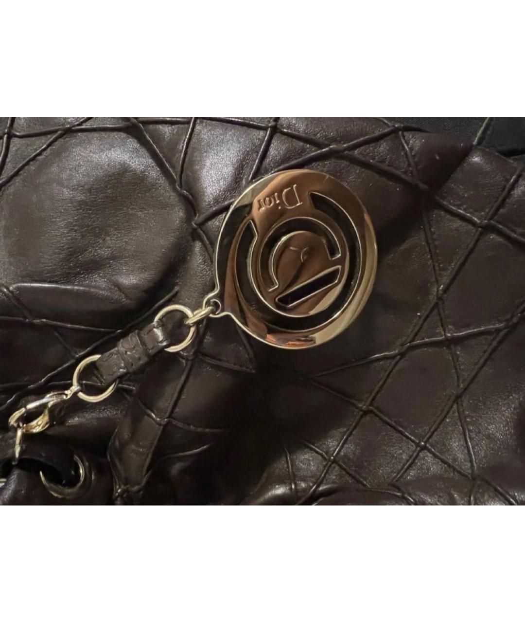 CHRISTIAN DIOR Фиолетовая кожаная сумка с короткими ручками, фото 6