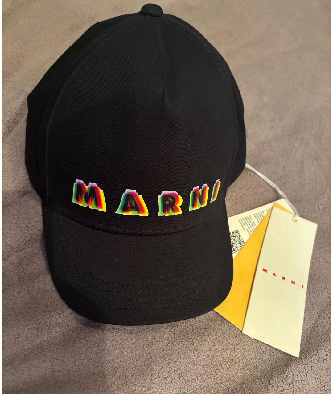 MARNI Черная хлопковая кепка, фото 5
