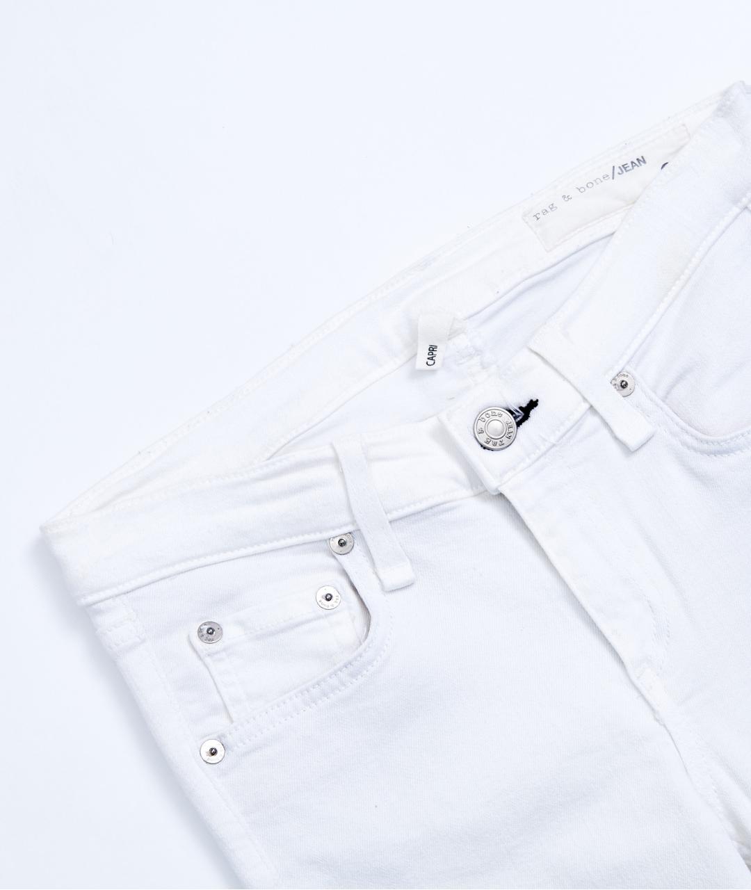 RAG&BONE Белые хлопковые прямые джинсы, фото 2