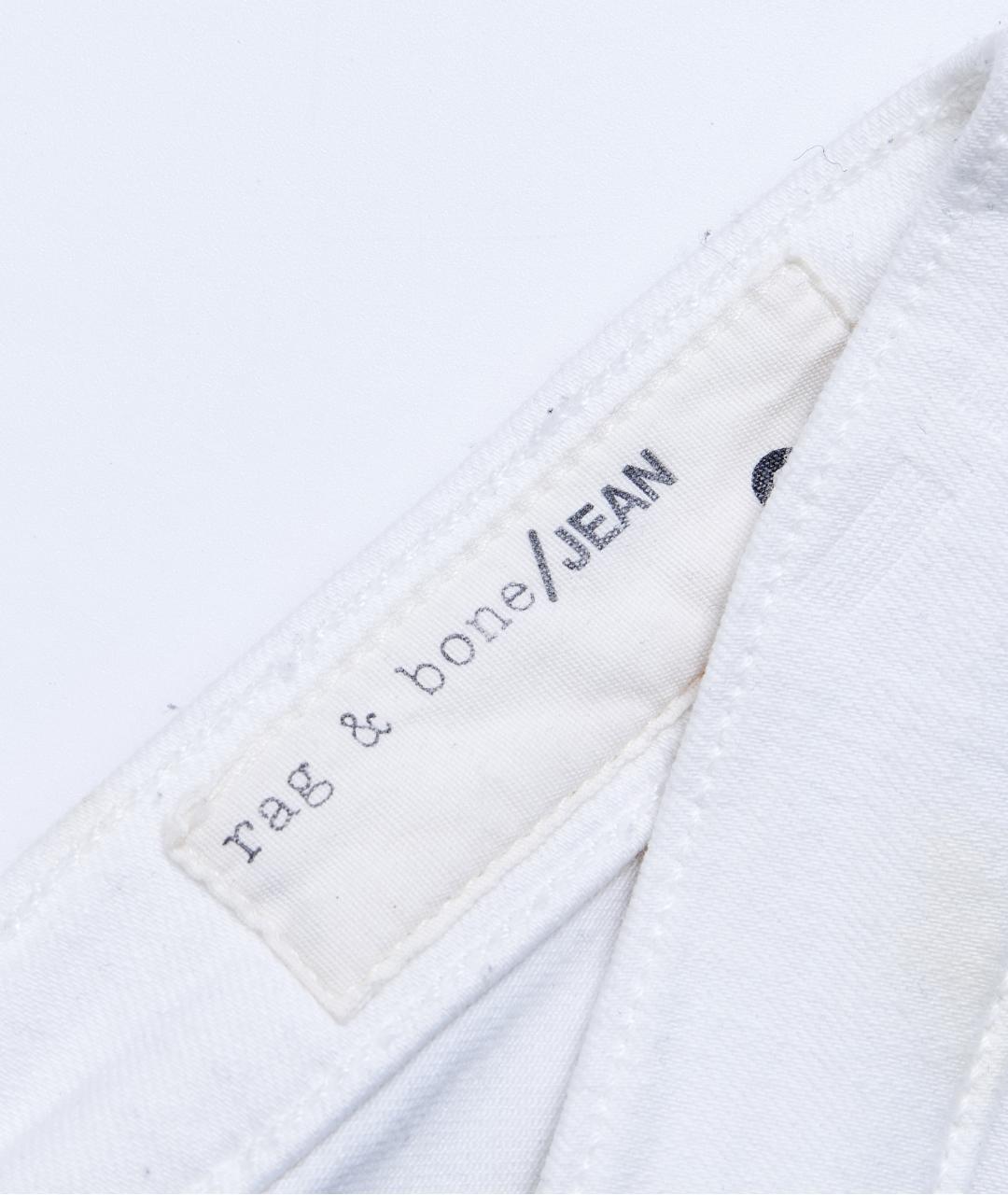 RAG&BONE Белые хлопковые прямые джинсы, фото 4