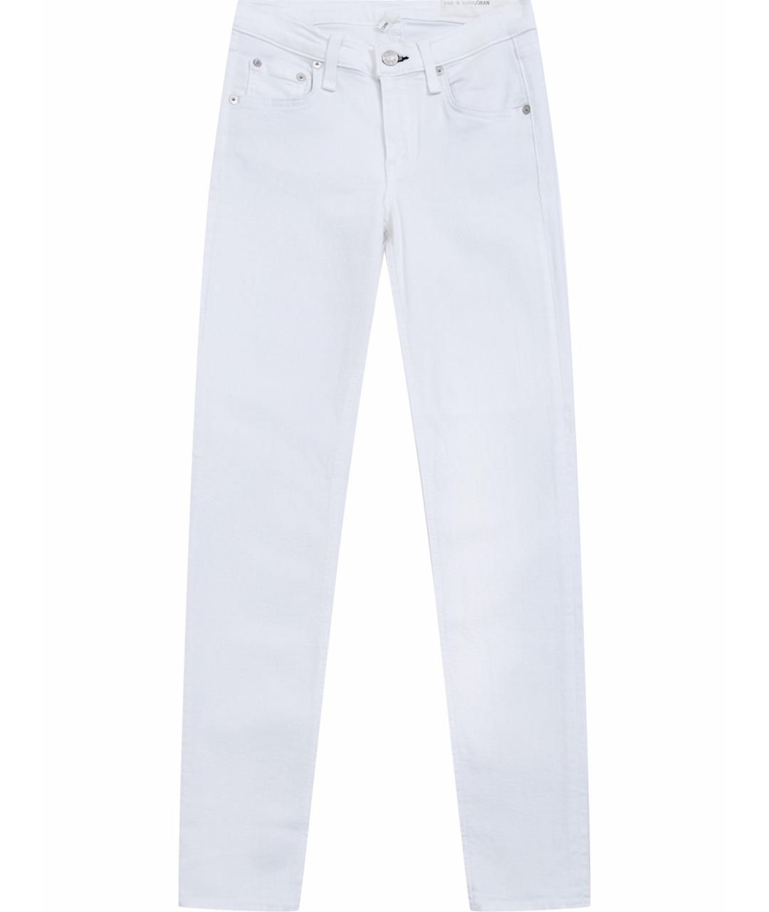 RAG&BONE Белые хлопковые прямые джинсы, фото 1