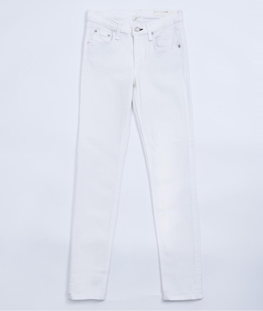 RAG&BONE Белые хлопковые прямые джинсы, фото 6