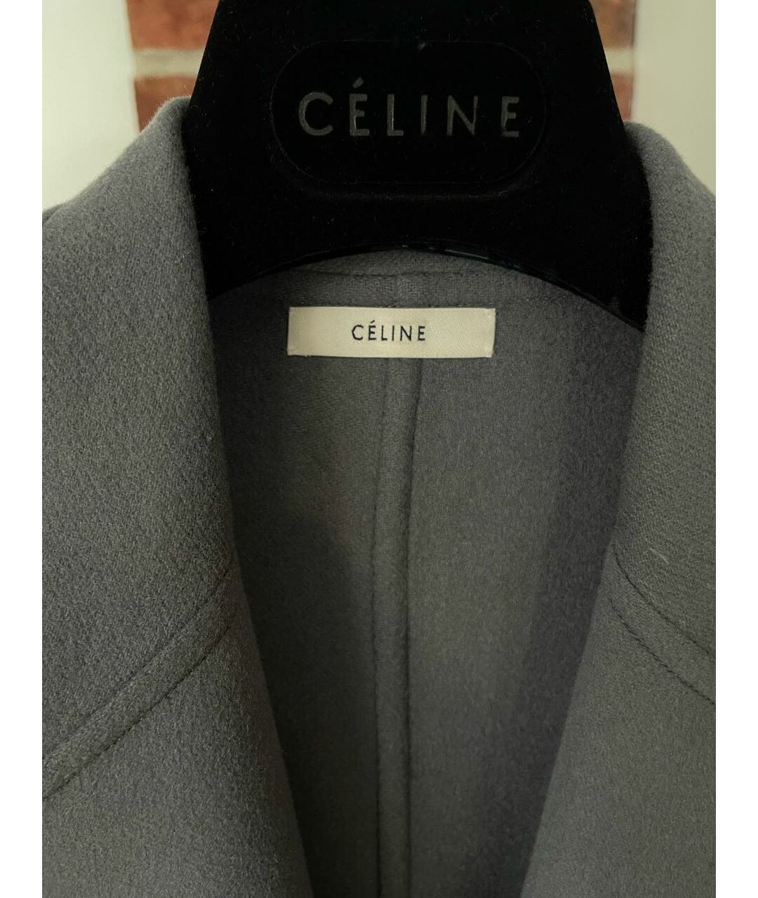 CELINE PRE-OWNED Серое кашемировое пальто, фото 3