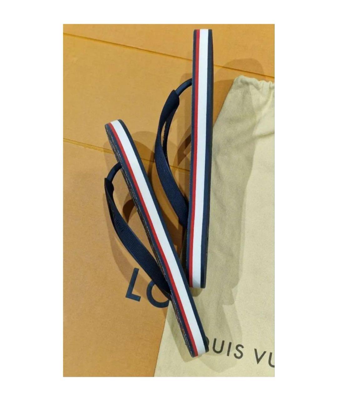 LOUIS VUITTON Синие резиновые шлепанцы, фото 9