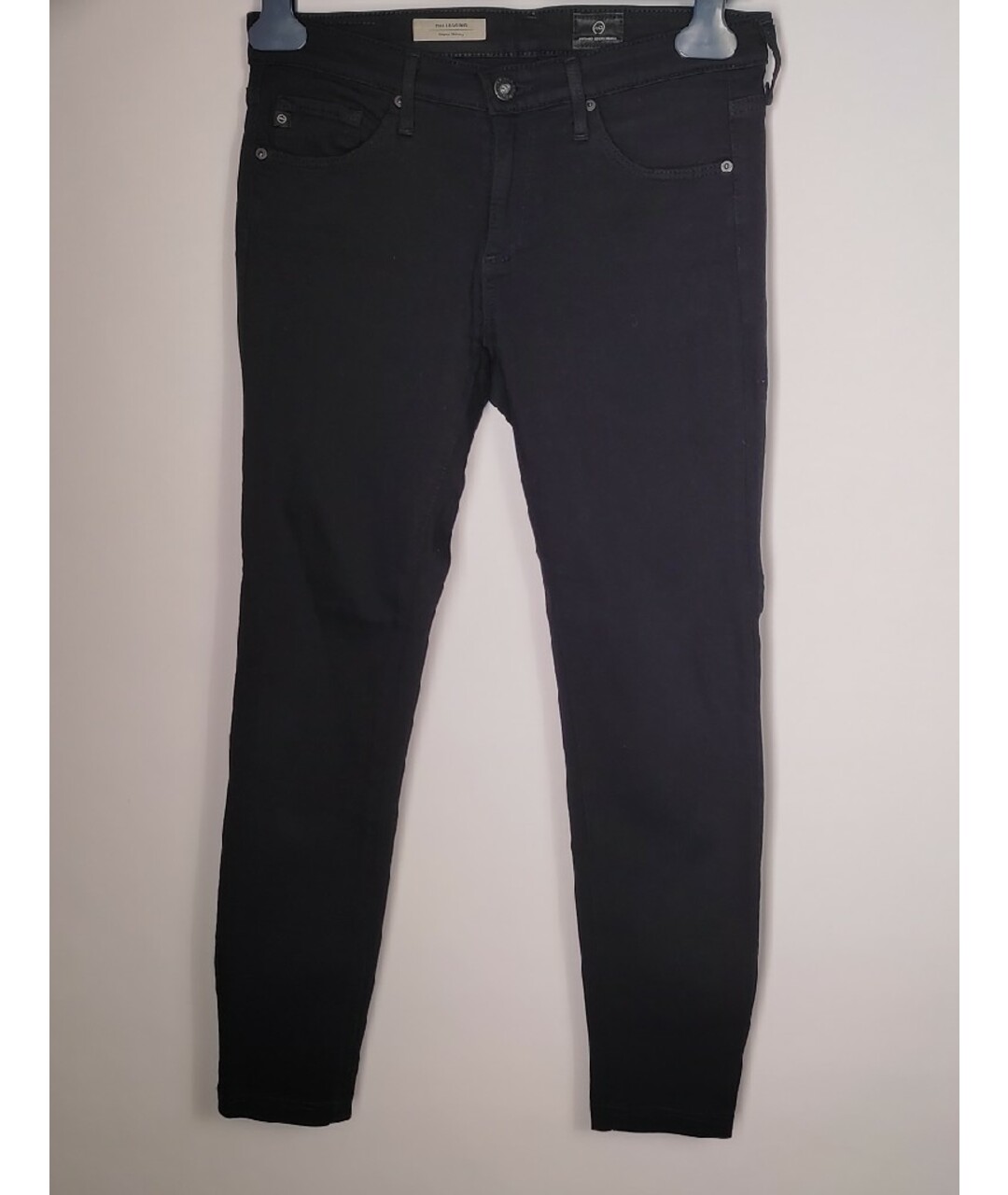 AG JEANS Черные хлопковые прямые джинсы, фото 7