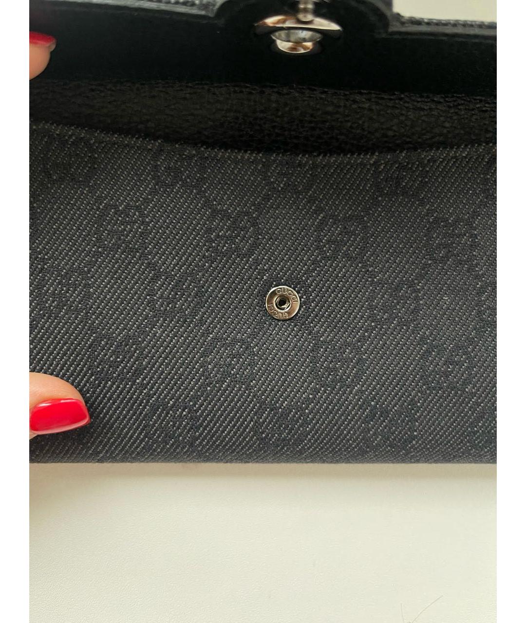 GUCCI Серый кожаный кошелек, фото 5