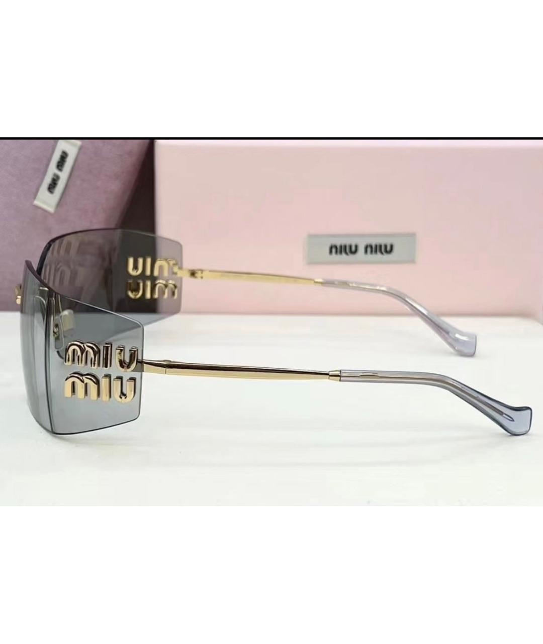MIU MIU Голубые металлические солнцезащитные очки, фото 2