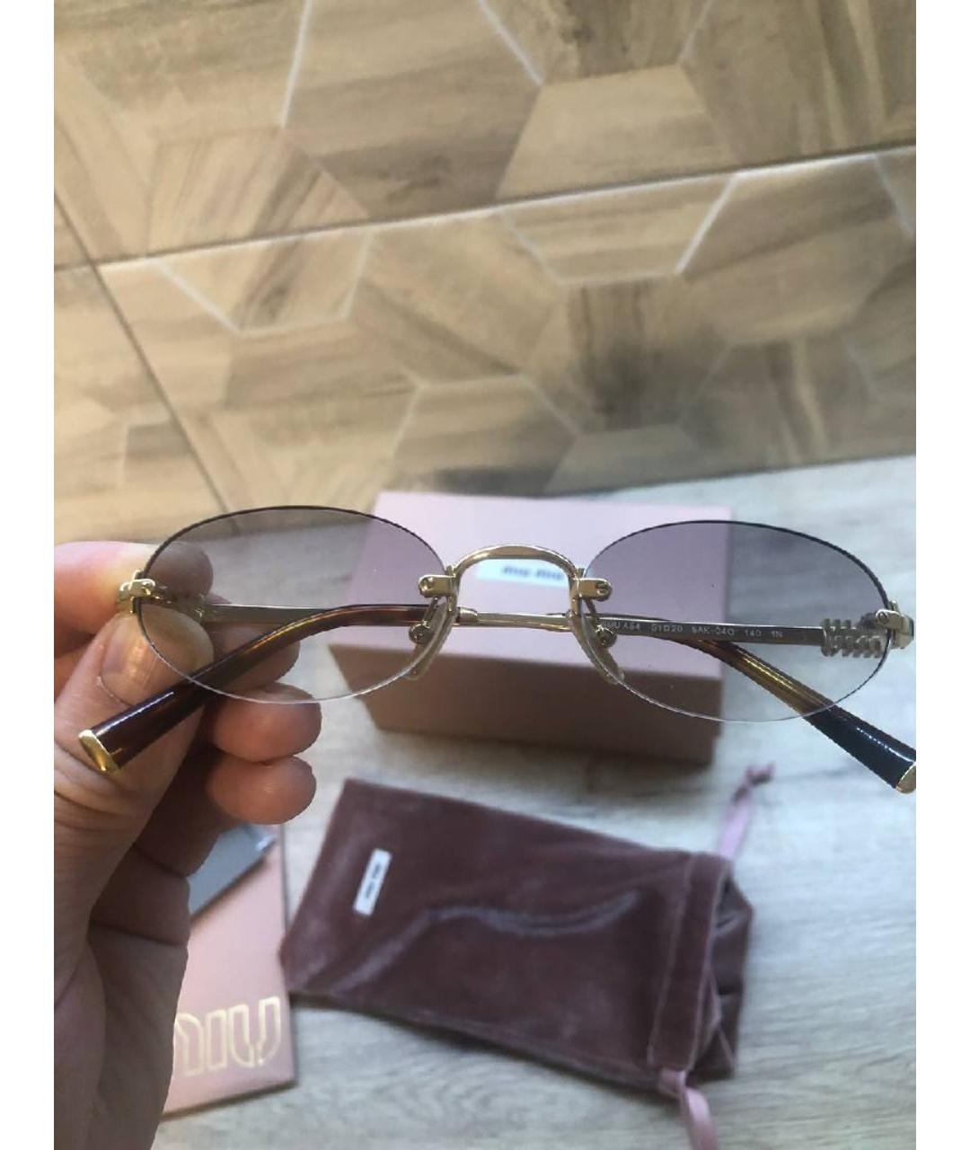 MIU MIU Синие металлические солнцезащитные очки, фото 3