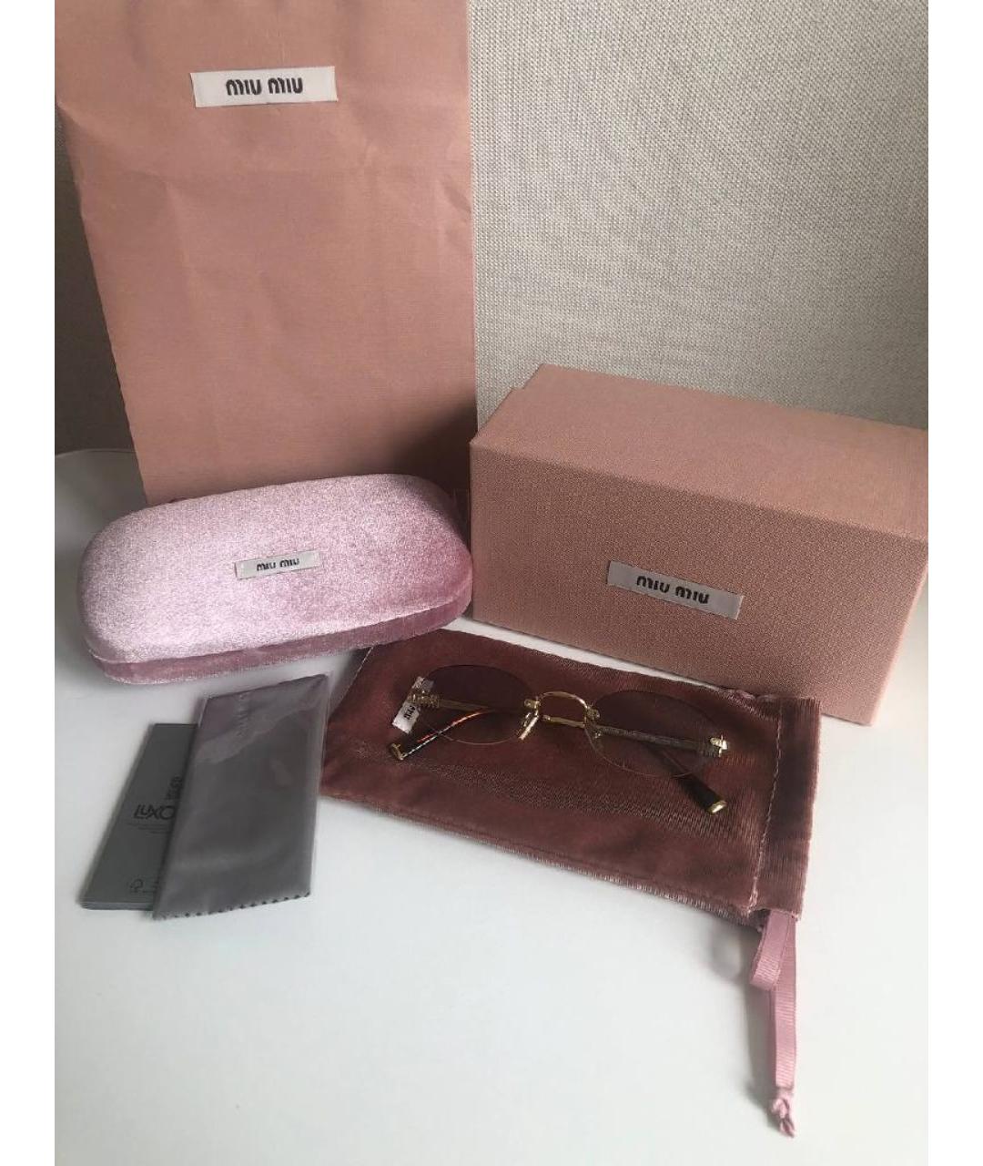 MIU MIU Синие металлические солнцезащитные очки, фото 4