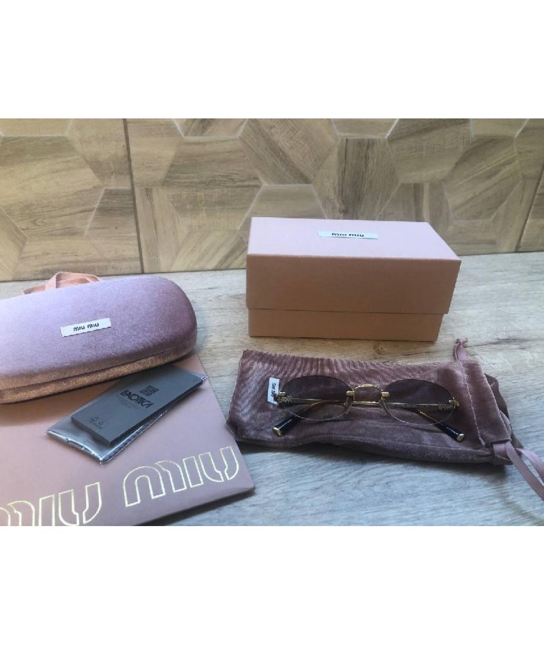 MIU MIU Синие металлические солнцезащитные очки, фото 2
