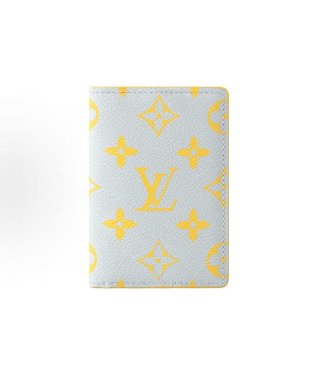 LOUIS VUITTON Желтый кожаный кардхолдер, фото 4