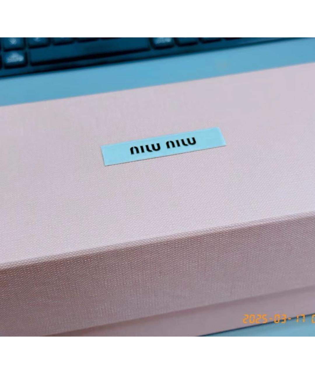 MIU MIU Розовые металлические солнцезащитные очки, фото 4