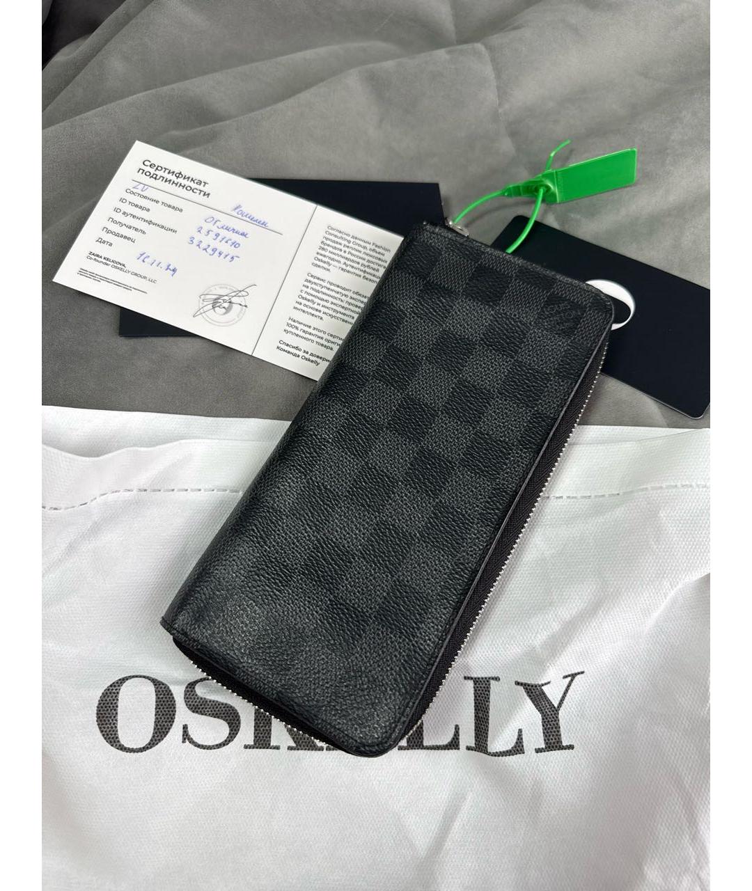 LOUIS VUITTON Антрацитовый кошелек, фото 2