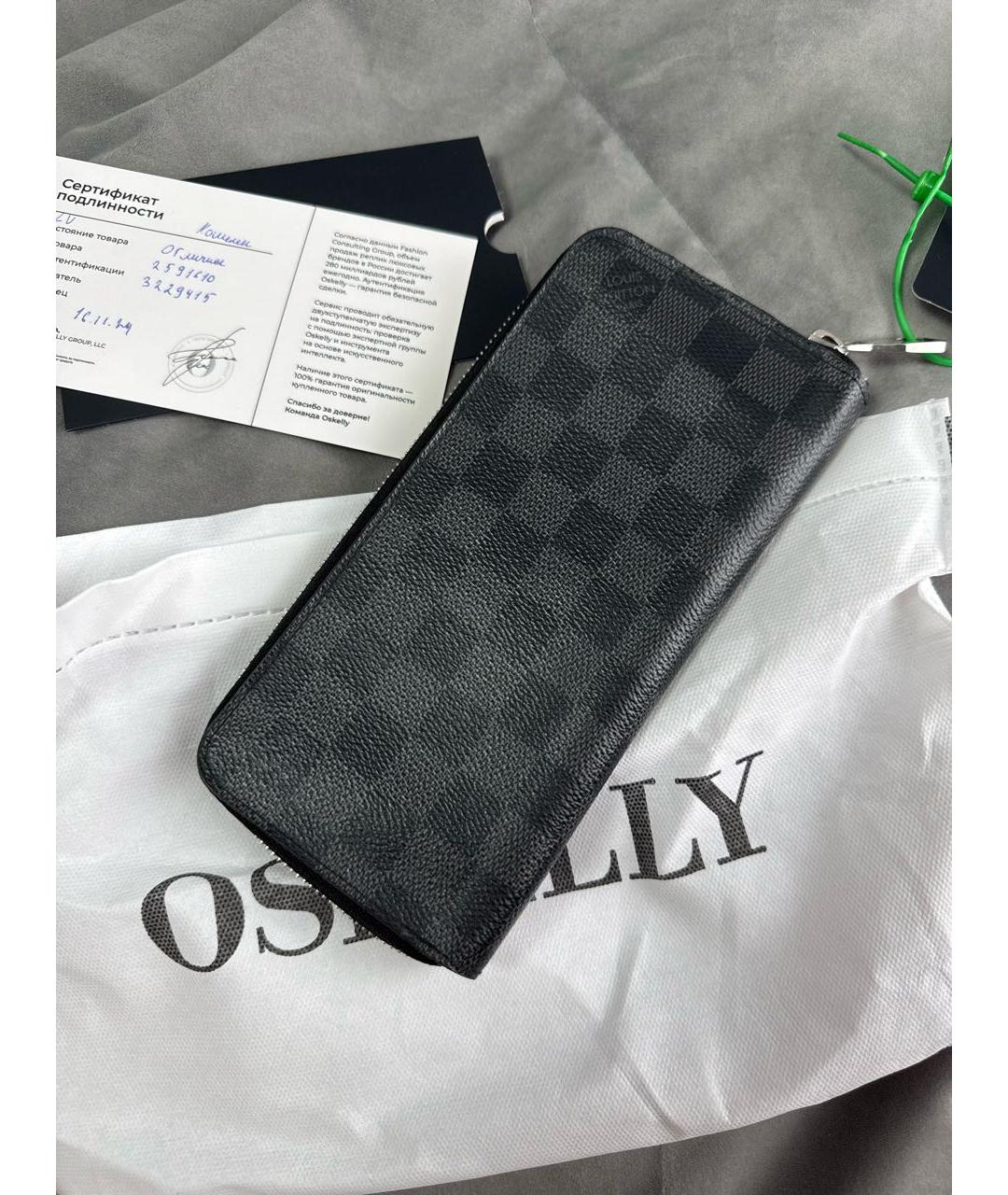 LOUIS VUITTON Антрацитовый кошелек, фото 4