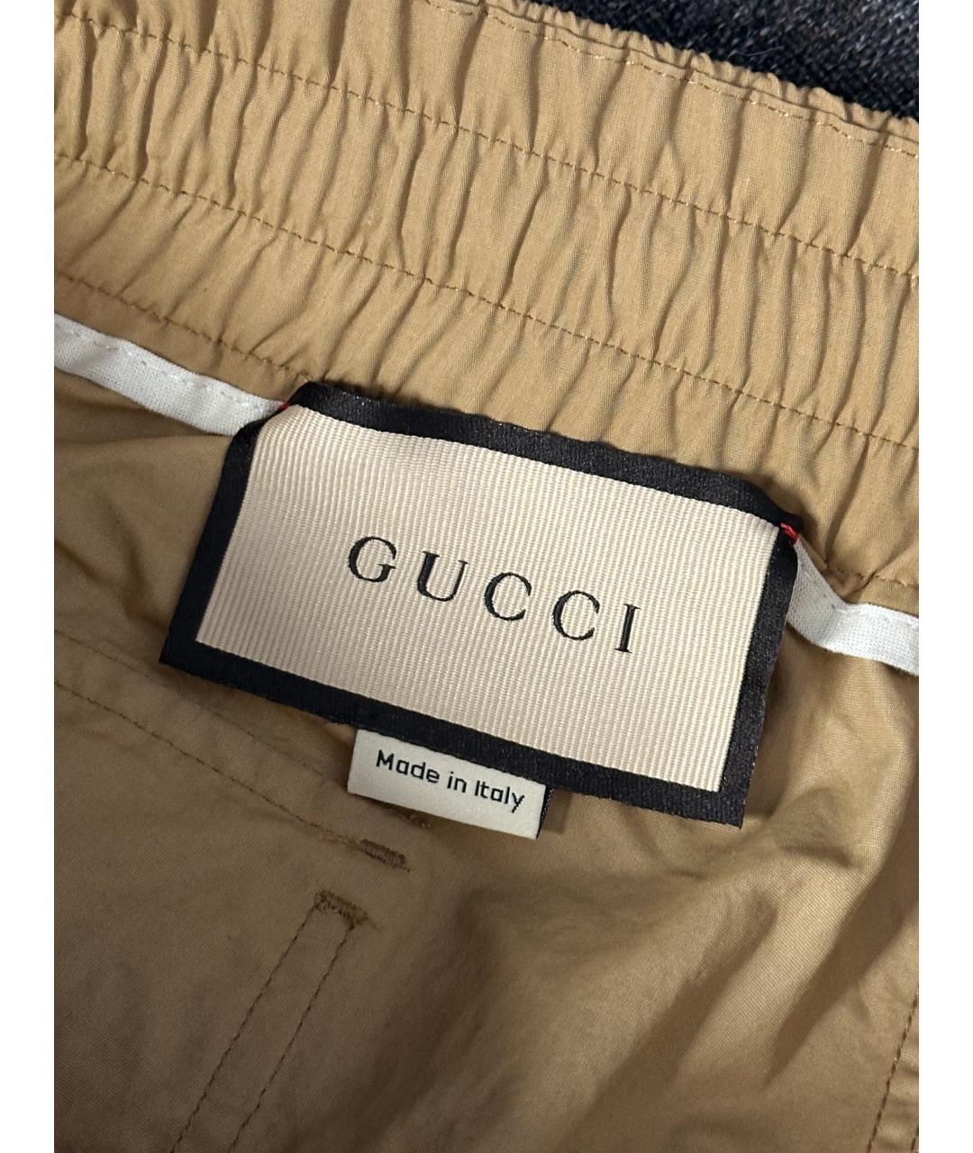GUCCI Бежевые полиамидовые повседневные брюки, фото 5