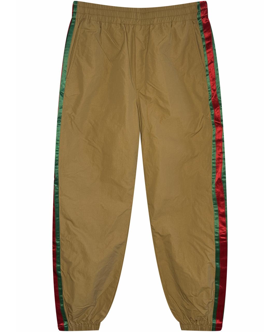 GUCCI Бежевые полиамидовые повседневные брюки, фото 1