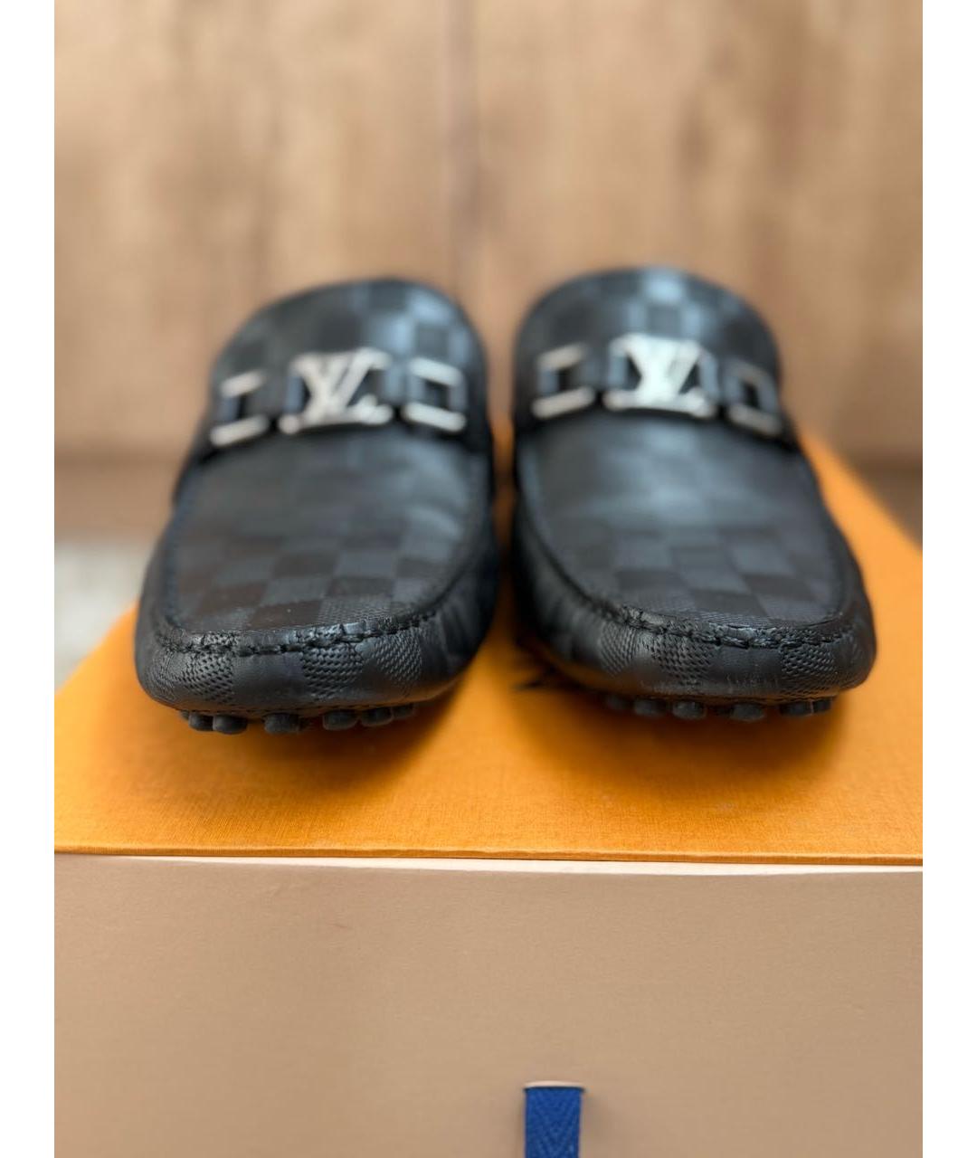 LOUIS VUITTON Черные кожаные мокасины, фото 2