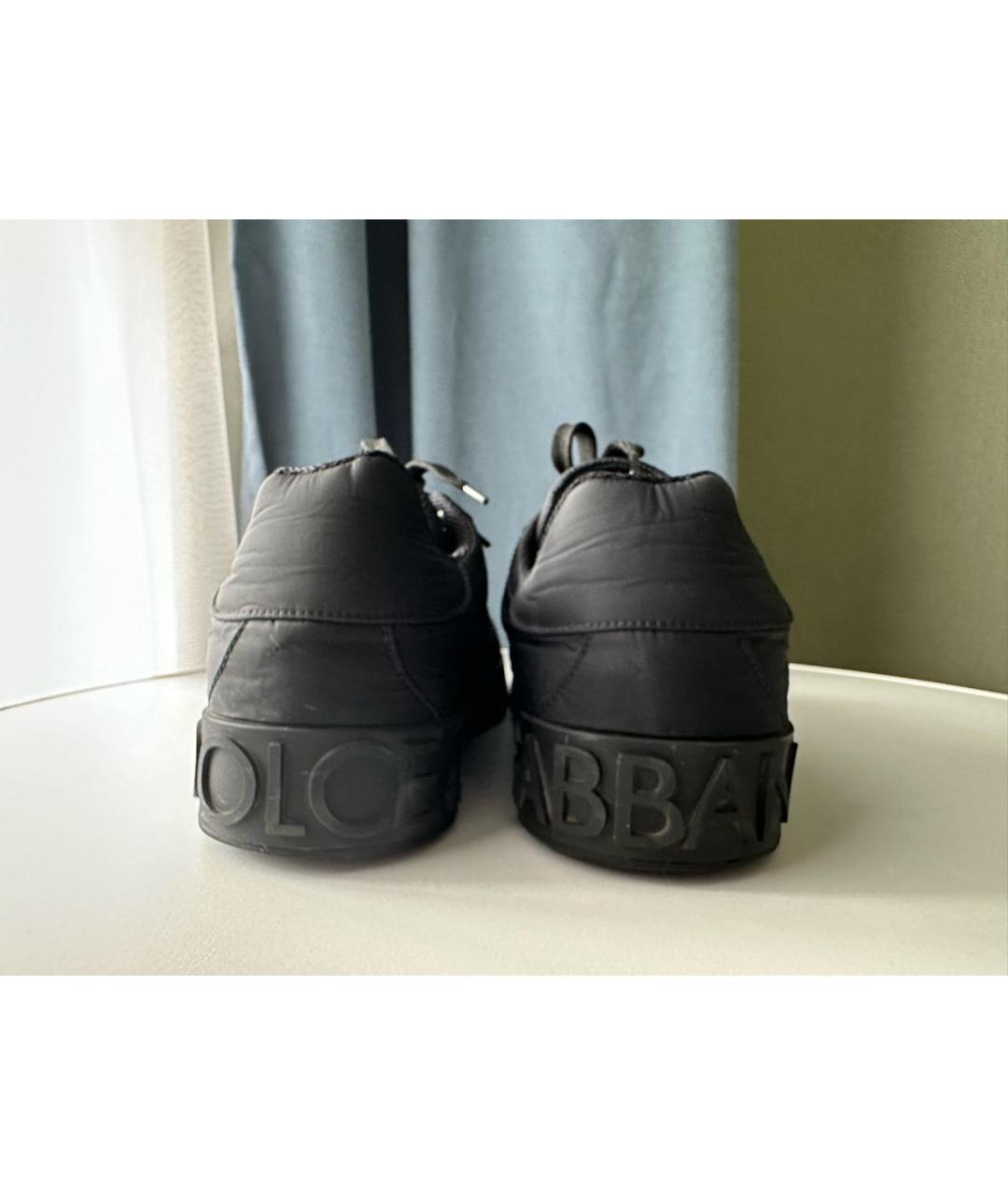 DOLCE&GABBANA Черные кожаные низкие кроссовки / кеды, фото 3