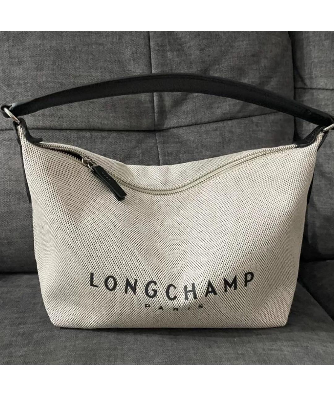 LONGCHAMP Бежевая тканевая сумка через плечо, фото 2