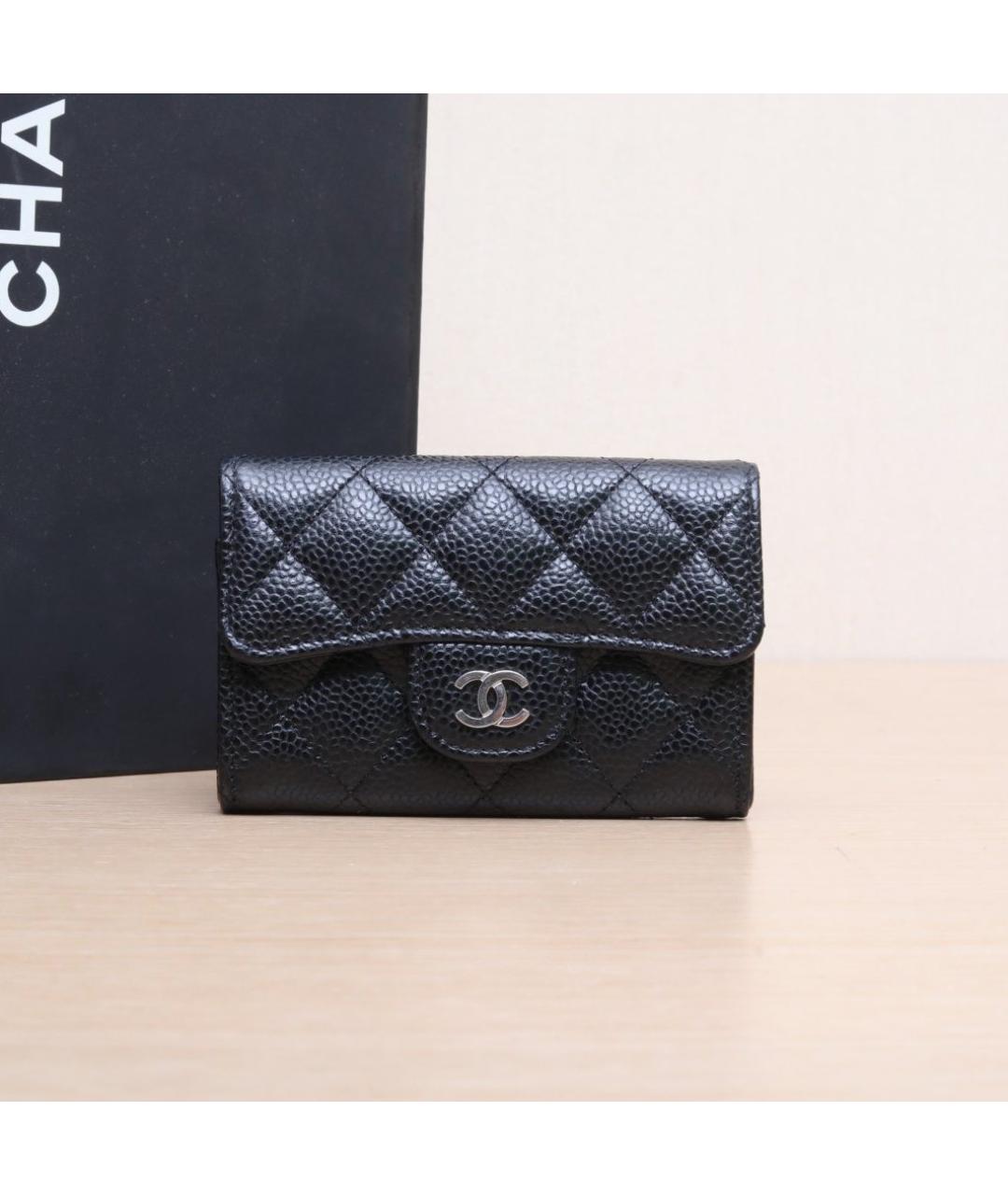 CHANEL Черный кожаный кошелек, фото 9